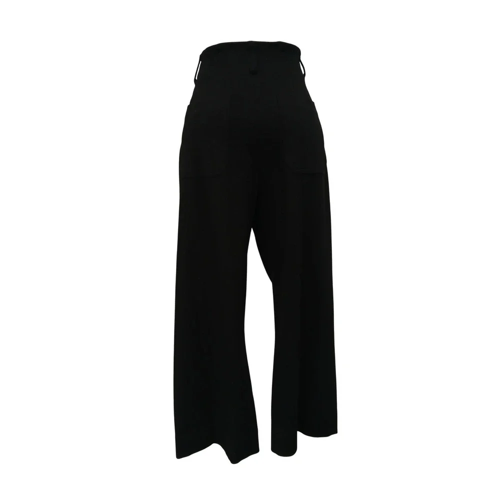 LC Lauren Conrad Knit Black Wide Leg High Rise Cropped Patch Pocket‎ Trousers